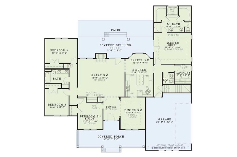 Dream House Plan - Floor Plan - Main Floor for Country House Plan #17-3250 - 3 bed, 3.5 bath