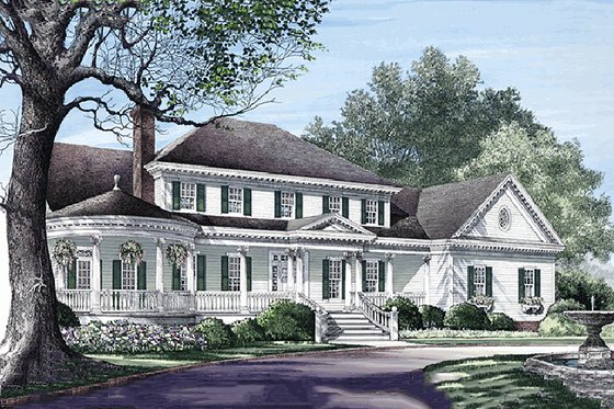 Exterior - Front Elevation 2 for Southern House Plan #137-128 - 4 bed, 4.5 bath