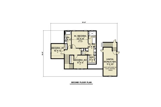 Floor Plan - Upper Floor for Farmhouse House Plan #1070-186 - 3 bed, 3 bath