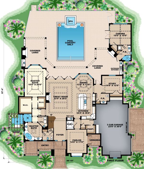 Country Floor Plan - Main Floor Plan #27-547