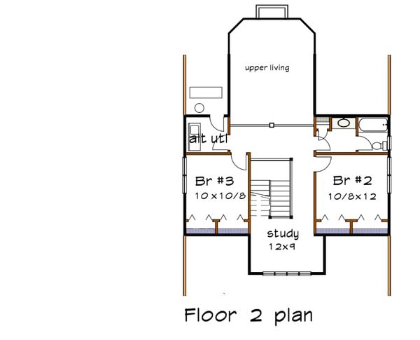 Craftsman Floor Plan - Upper Floor Plan #79-259