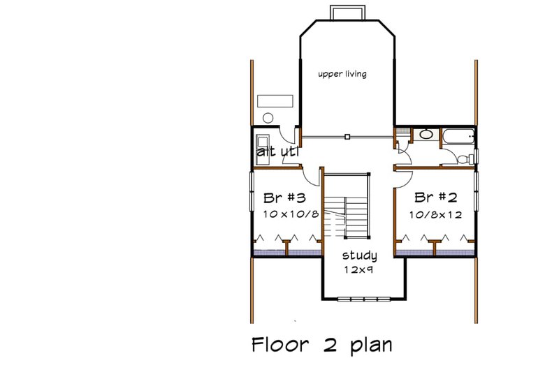 Dream House Plan - Floor Plan - Upper Floor for Craftsman House Plan #79-259 - 3 bed, 2.5 bath
