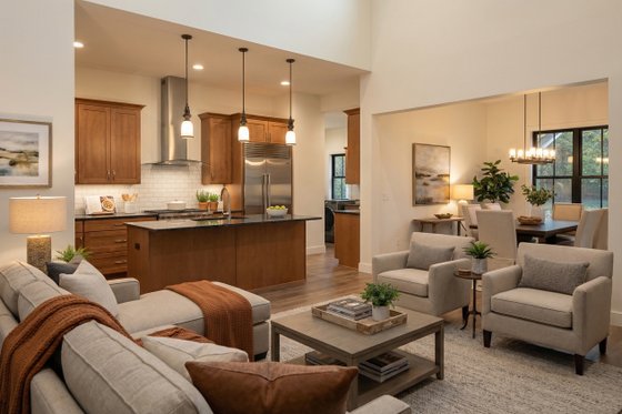 Interior - Family Room for Cottage House Plan #120-298 - 3 bed, 2 bath