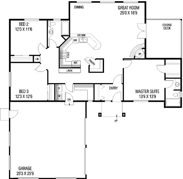 House Plan Design - Traditional Floor Plan - Main Floor Plan #60-520