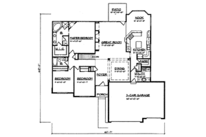 Floor Plan - Main Floor for Traditional House Plan #116-183 - 3 bed, 2 bath