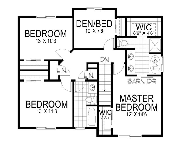 Dream House Plan - Craftsman Floor Plan - Upper Floor Plan #112-302