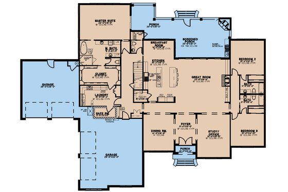 Floor Plan - Main Floor for European House Plan #923-224 - 3 bed, 3.5 bath