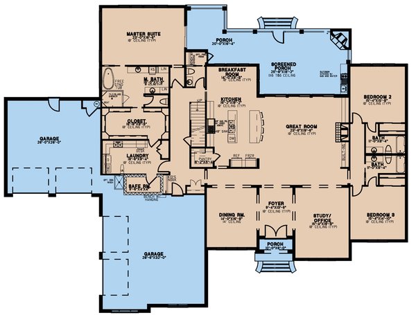 Dream House Plan - European Floor Plan - Main Floor Plan #923-224