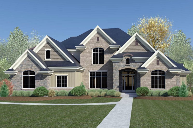 House Blueprint - Traditional Exterior - Front Elevation Plan #920-44