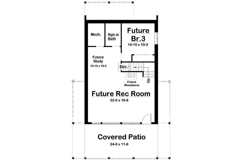 Home Plan - Floor Plan - Lower Floor for Contemporary House Plan #126-292 - 2 bed, 2 bath