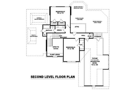 Floor Plan - Upper Floor for European House Plan #81-1013 - 3 bed, 2.5 bath