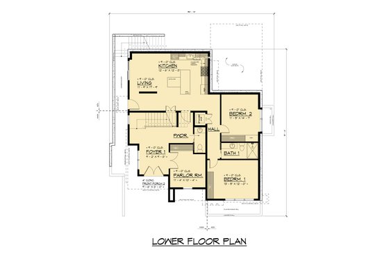 Floor Plan - Lower Floor for Modern House Plan #1066-319 - 5 bed, 4.5 bath