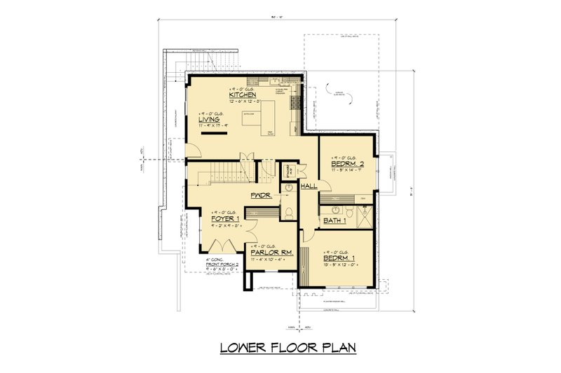 House Design - Floor Plan - Lower Floor for Modern House Plan #1066-319 - 5 bed, 4.5 bath