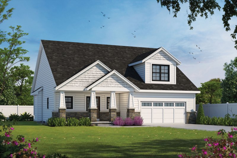 House Blueprint - Cottage Exterior - Front Elevation Plan #20-2523