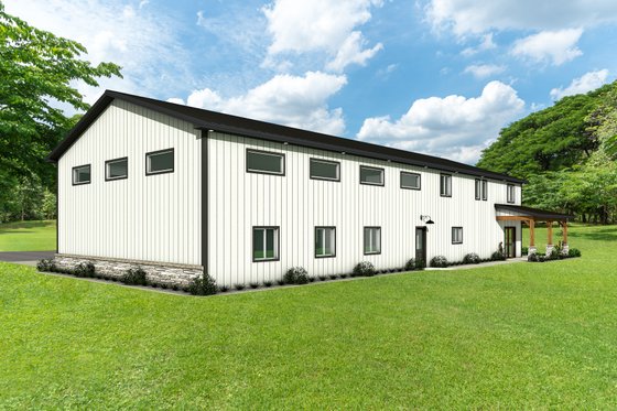 Exterior - Rear Elevation 7 for Barndominium House Plan #1084-16 - 3 bed, 2.5 bath