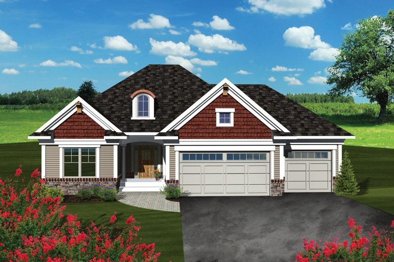 Architectural House Design - Traditional Exterior - Front Elevation Plan #70-1078