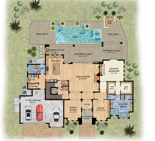 Beach Floor Plan - Main Floor Plan #548-51