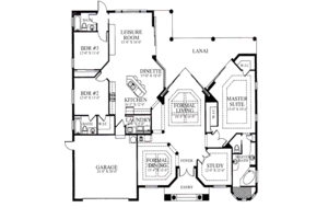 Floor Plan - Main Floor for Mediterranean House Plan #115-102 - 3 bed, 3 bath