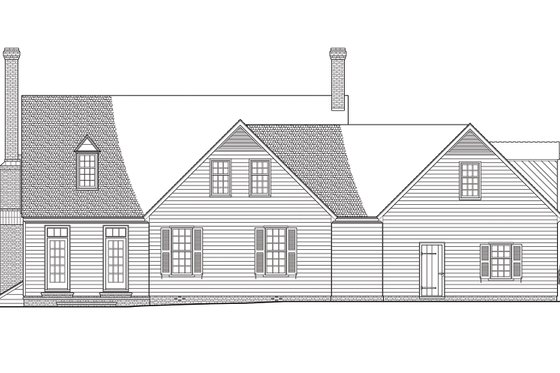 Exterior - Rear Elevation for Colonial House Plan #137-343 - 3 bed, 2.5 bath