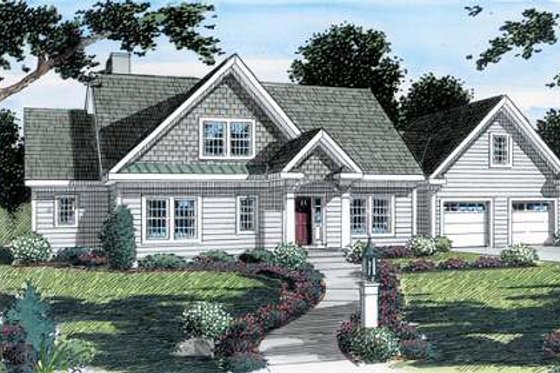 Exterior - Front Elevation for Farmhouse House Plan #312-585 - 3 bed, 2.5 bath