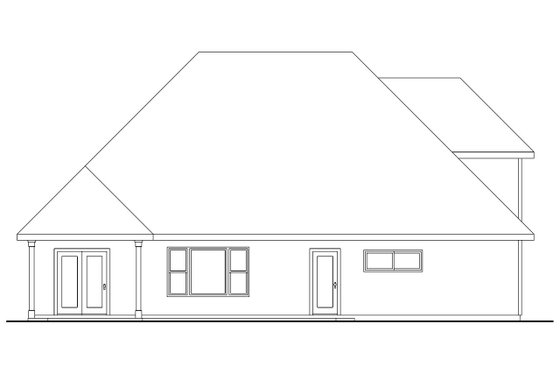 Exterior - Rear Elevation for Craftsman House Plan #124-560 - 3 bed, 2.5 bath