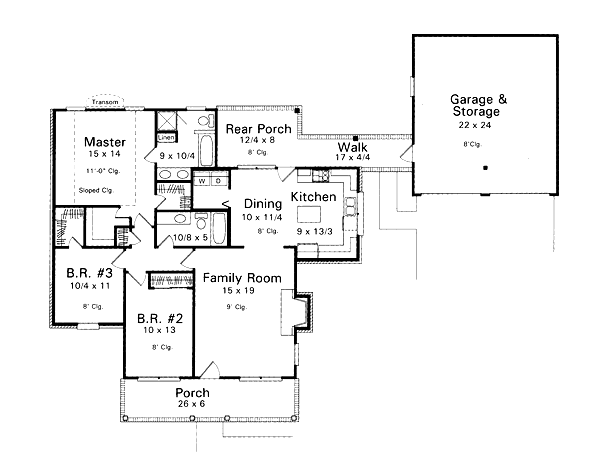 Home Plan - Traditional Floor Plan - Main Floor Plan #41-110