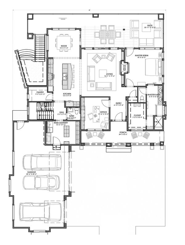 Modern Floor Plan - Main Floor Plan #1069-9