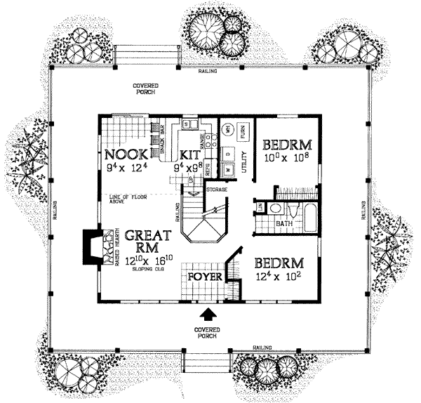 Country Floor Plan - Main Floor Plan #72-107