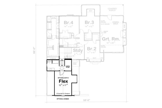 Floor Plan - Other Floor 1 for Contemporary House Plan #20-2474 - 4 bed, 2.5 bath