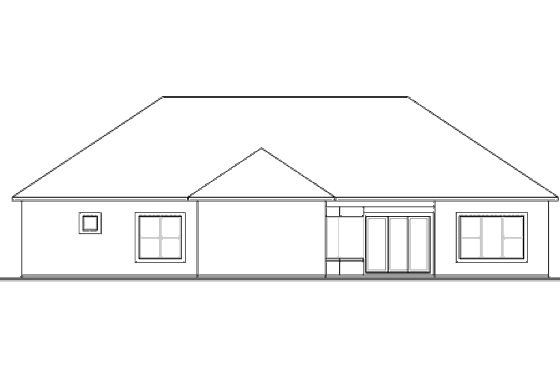 Exterior - Rear Elevation for Mediterranean House Plan #23-2221 - 4 bed, 3.5 bath