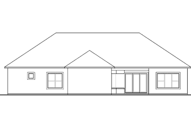 Home Plan - Exterior - Rear Elevation for Mediterranean House Plan #23-2221 - 4 bed, 3.5 bath