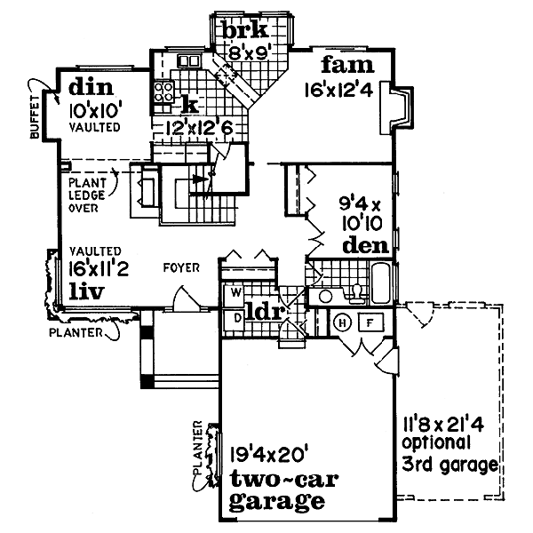 Mediterranean Floor Plan - Main Floor Plan #47-214