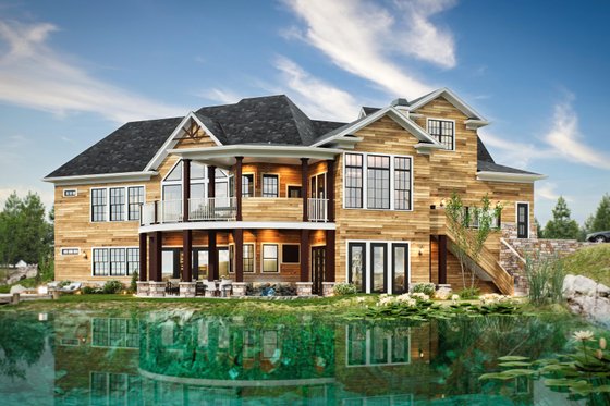 Exterior - Rear Elevation 1 for Cottage House Plan #54-723 - 2 bed, 2.5 bath