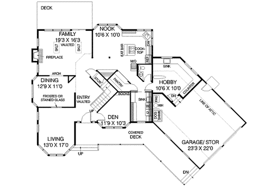 Floor Plan - Main Floor for Country House Plan #60-549 - 4 bed, 2.5 bath