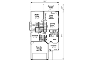 Floor Plan - Main Floor for Country House Plan #18-1061 - 2 bed, 2 bath