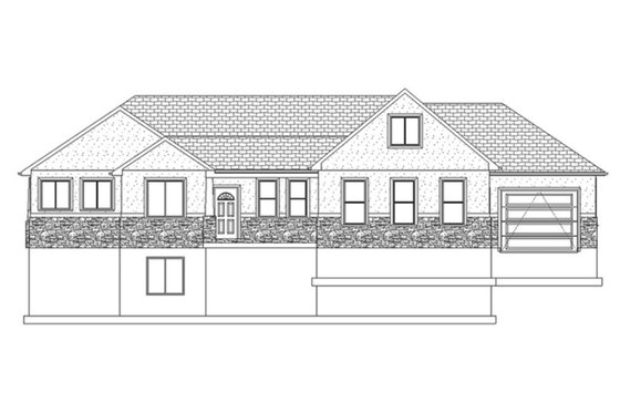 Exterior - Front Elevation 5 for Ranch House Plan #1060-2 - 2 bed, 2 bath
