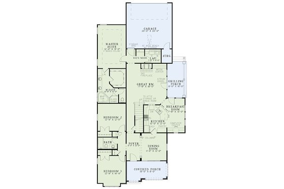 Floor Plan - Main Floor for European House Plan #17-2412 - 3 bed, 2 bath