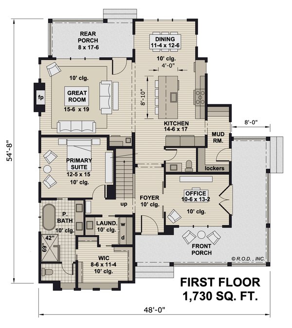 Farmhouse Floor Plan - Main Floor Plan #51-1270