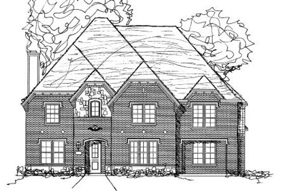Exterior - Front Elevation for European House Plan #141-306 - 4 bed, 3.5 bath
