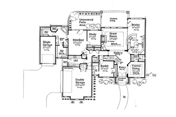 Floor Plan - Main Floor for European House Plan #310-697 - 4 bed, 2.5 bath