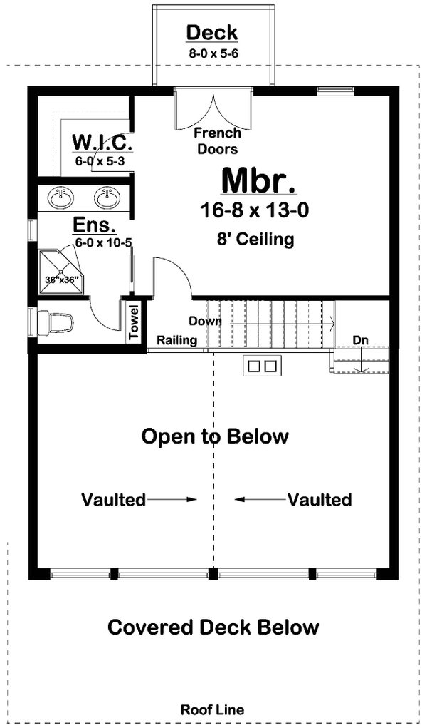 House Blueprint - Cabin Floor Plan - Upper Floor Plan #126-293