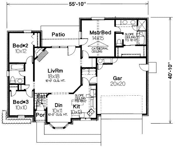 Traditional Floor Plan - Main Floor Plan #310-122