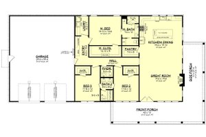 Floor Plan - Main Floor for Barndominium House Plan #430-416 - 3 bed, 2.5 bath