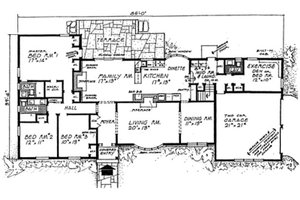 Floor Plan - Main Floor for Ranch House Plan #315-110 - 3 bed, 2.5 bath