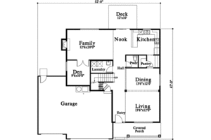 Floor Plan - Main Floor for Traditional House Plan #78-103 - 4 bed, 2.5 bath