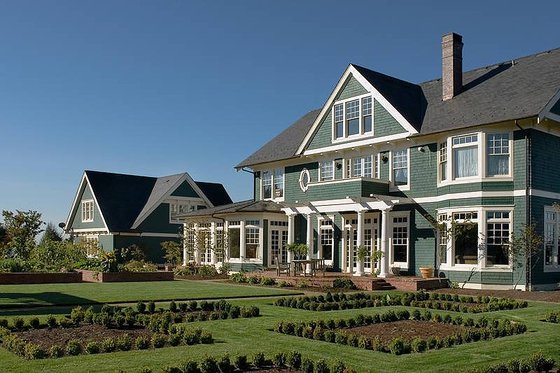 Exterior - Rear Elevation for Colonial House Plan #48-151 - 6 bed, 5 bath