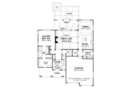 Floor Plan - Main Floor for Country House Plan #929-1075 - 4 bed, 3.5 bath