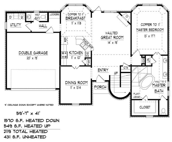 Traditional Floor Plan - Main Floor Plan #424-414