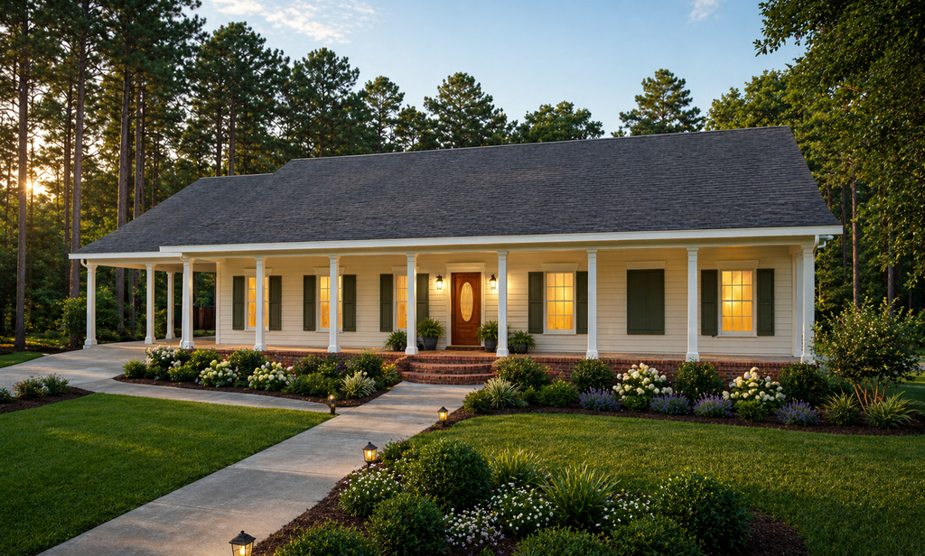 Exterior - Front Elevation 2 for Country House Plan #44-172 - 4 bed, 2.5 bath