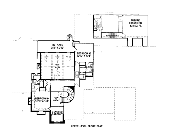 European Floor Plan - Upper Floor Plan #141-327